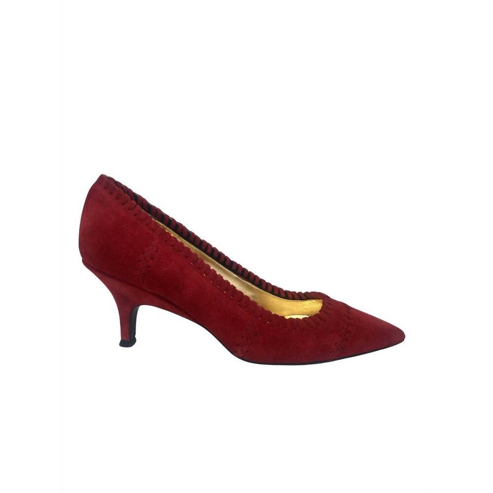 NEW SUZANNE RAE women's alcott whip stitch pump heels in red